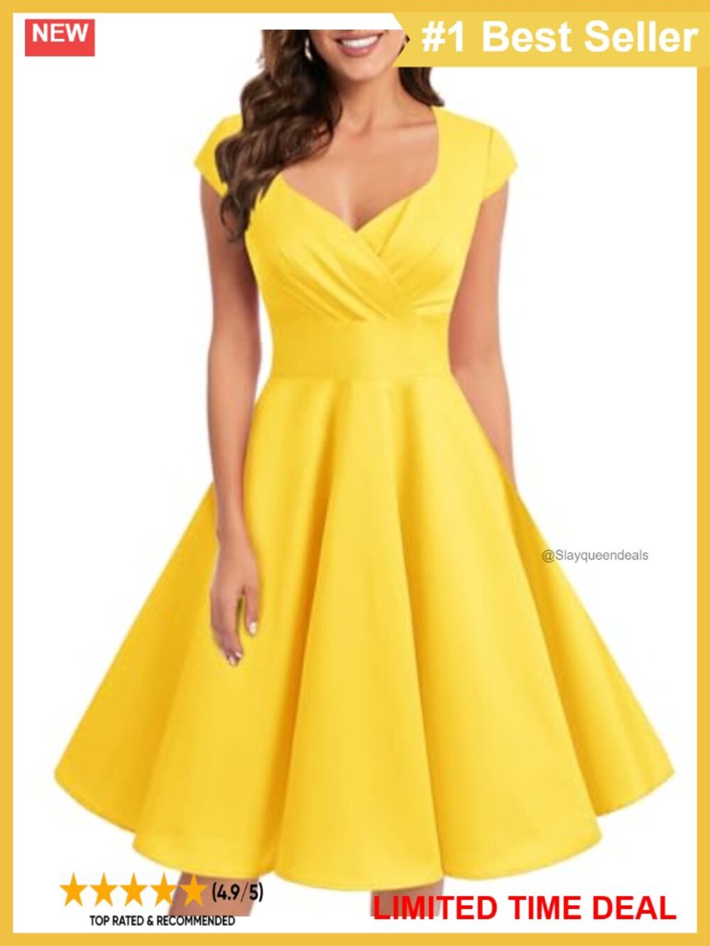 Vintage 1950s A-Line Cocktail Swing Dress Sweetheart Cap Sleeve